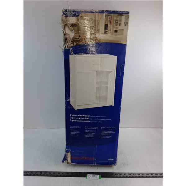 Stack-A-Shelf 2-Door w/Drawer Storage Organizer - Unopened , Some Box Damage - PU Only