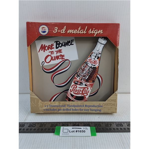 Pepsi-Cola 3D Metal Sign - 9" x 9"