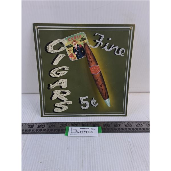Cuban Cigars 3D Metal Sign - 9" x 9"