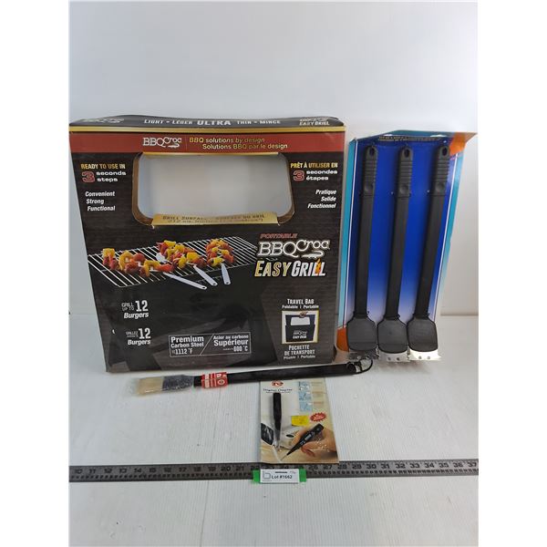 NOS Lot (Portable BBQ Croc, BBQ Cleaning Brushes, Electrical Tester)