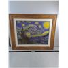 Image 1 : * Wood-Framed Reprint of Van Gogh "Starry Night" - 34" x 28" - Pickup Only