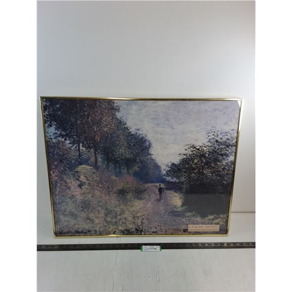 * Metal-Framed Claude Monet Reprint - 28" x 22" - Pickup Preferred