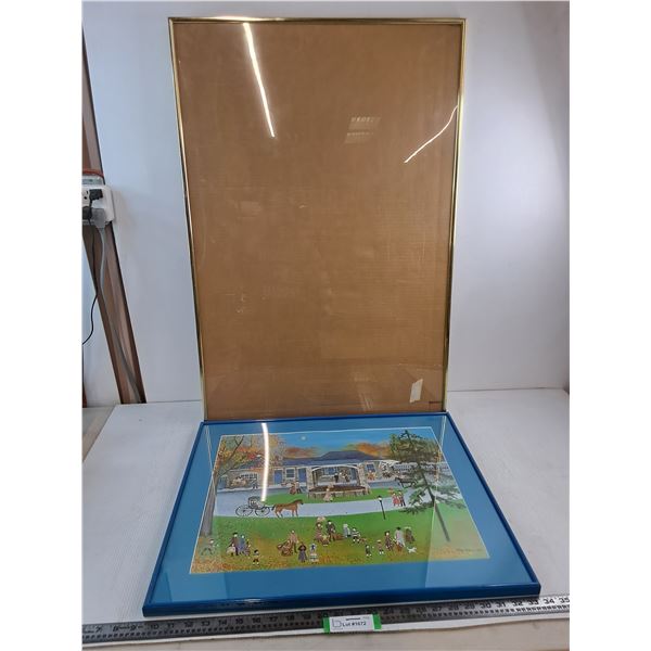 * (2) Metal-Frames (1982 Klein "Olden Days" - 24" x 21", Empty 24" x 36") - Pickup Only