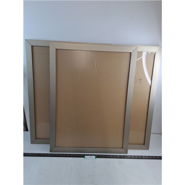 * (3) Metal Frames w/Plexi-Glass Inserts (1 Cracked) - 22" x 29.5" - Pickup Only