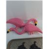 Image 3 : Pair of Legless Lawn Flamingos, Boot Tray, Lawn Mount Welcome Signs, NIB Solar light Clips