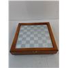 Image 2 : In Box Glass & Wood Chess & Checkers Set