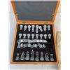 Image 3 : In Box Glass & Wood Chess & Checkers Set
