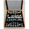 Image 3 : In Box Glass & Wood Chess & Checkers Set