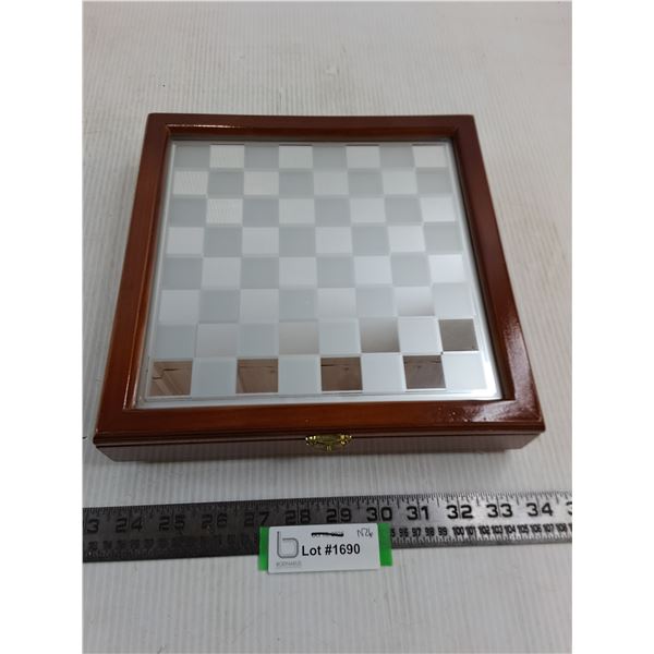 Glass & Wood Chess & Checkers Set