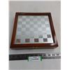 Image 1 : Glass & Wood Chess & Checkers Set
