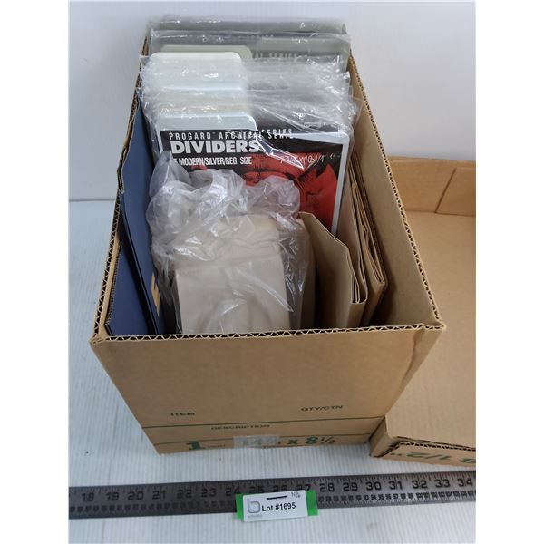Box of Assorted File Dividers, Binders, Bags