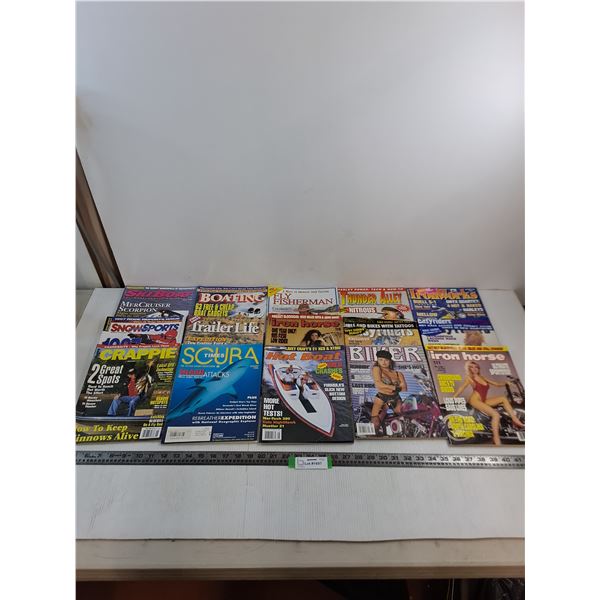 (15) Assorted 1990's Magazines (Biker, Fishing, Boating)