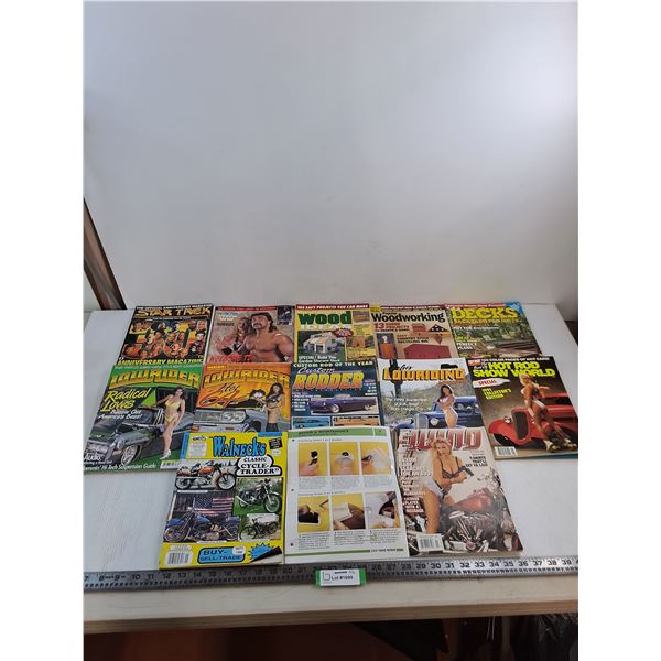 (13) Assorted 1990's Magazines (Woodwork, Automotive, WWF)