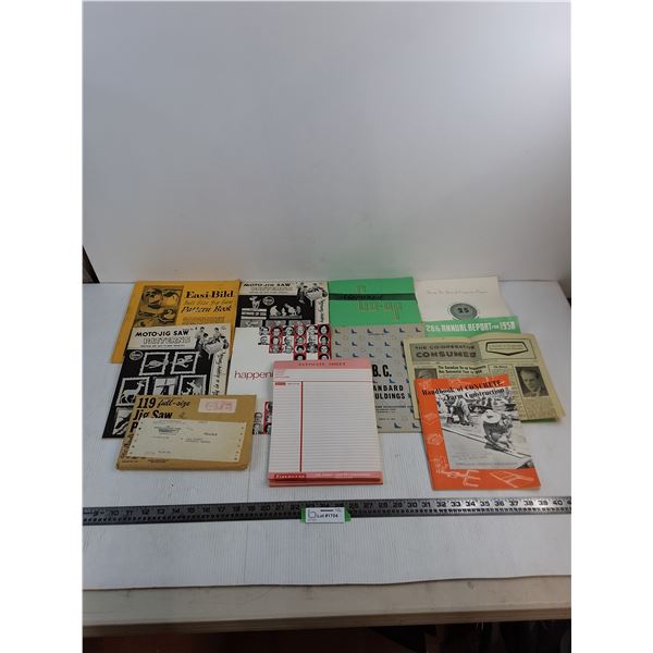 Assorted Vintage Manuals/Reports/Patterns