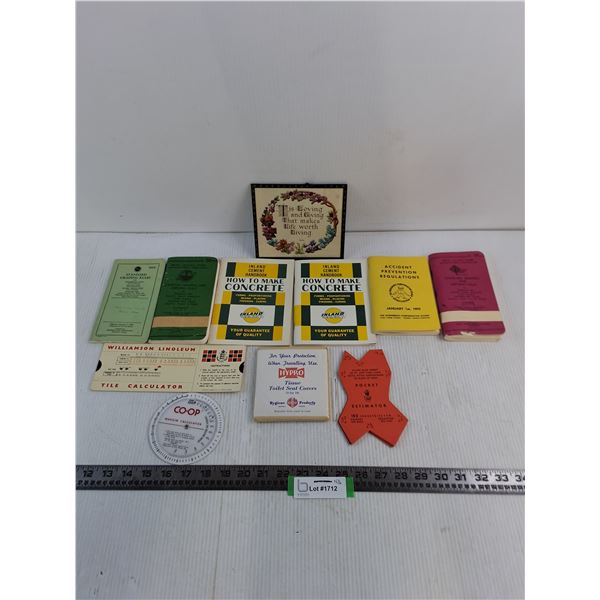 Vintage Booklets, Measurement Cards, Framed Expression