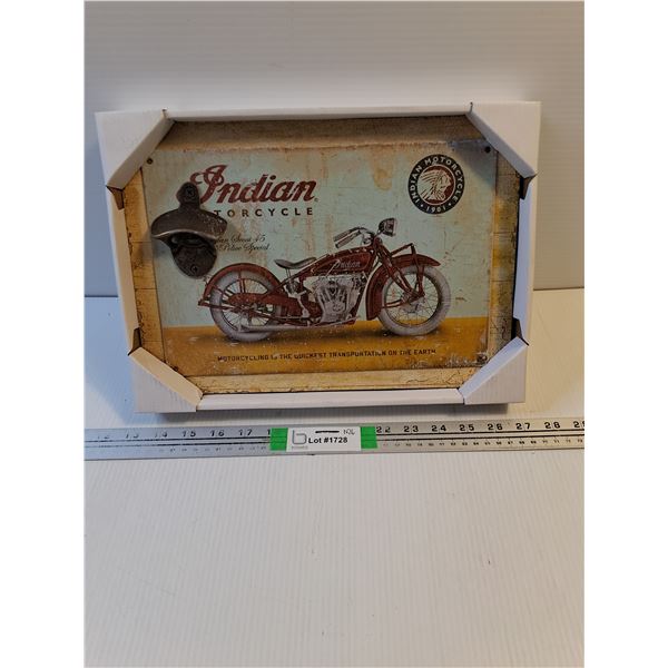 Fantasy Indian Motorcycle Wall Mount Bottle Opener-13"x10"