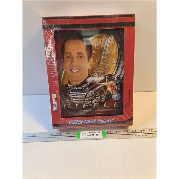 NIB Nascar Wall Clock-10"x12"