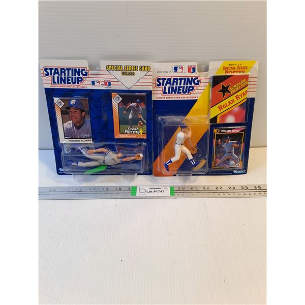 (2) Starting Lineup Baseball Action Figures-Roberto Alomar and Nolan Ryan-sealed