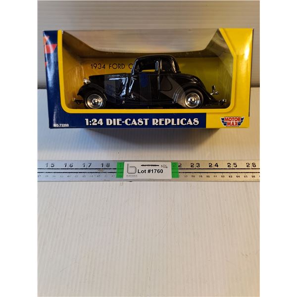 1:24 Motor Max Die Cast 1934 Ford Coupe
