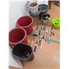 Image 2 : * Assorted Planter Pots, Garden Decor & Tools, Weiner Roast Sticks, Garbage Can - Pickup Only
