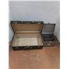 Image 2 : * Vintage 'Monarch Luggage' Metal Trunk - 27x15.5x9.5", Metal File Box - Pickup Only