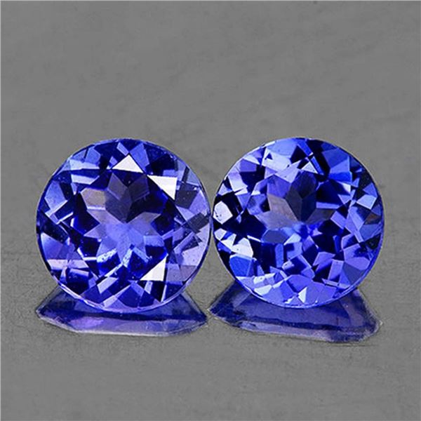 Natural Purple Blue Tanzanite  Pair {Flawless-VVS1}