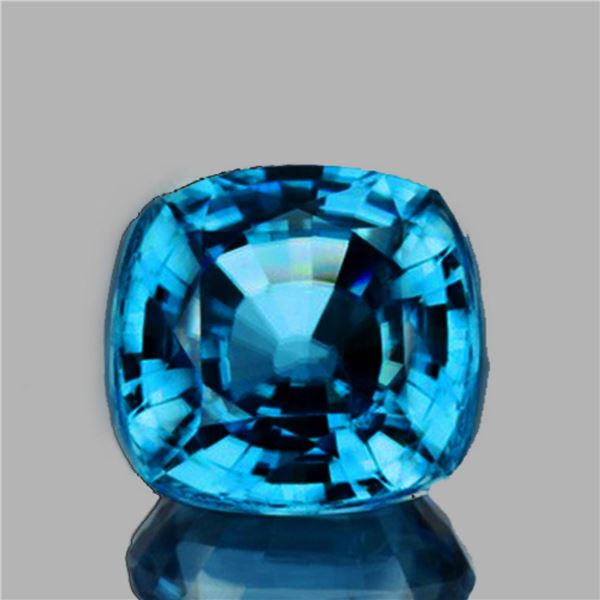 Natural Cambodian Cushion Blue Zircon [Flawless-VVS]