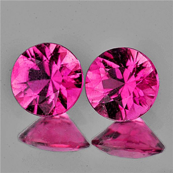 Natural Intense Pink Tourmaline Pair { Flawless-VVS }