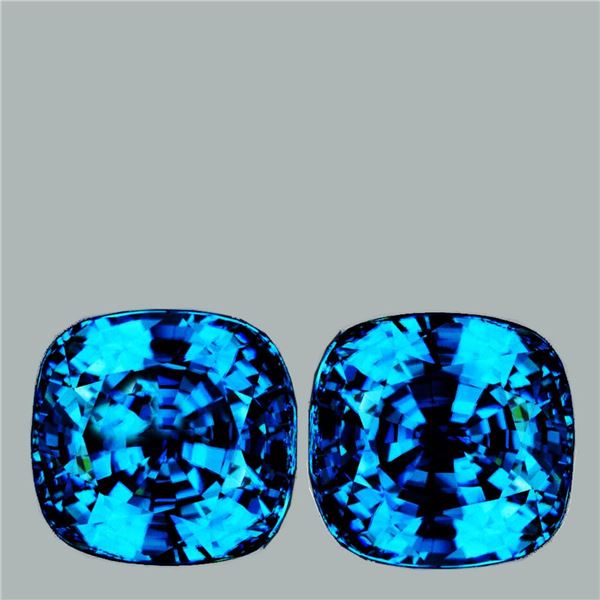 Natural Cambodian Intense Blue Zircon Pair [Flawless-VVS]