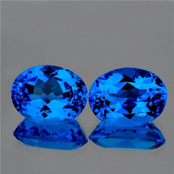 Natural Premium  Swiss Blue Topaz Pair  [Flawless-VVS]
