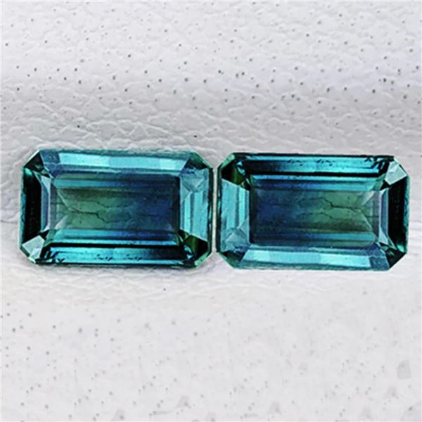 Natural Teal Blue Green Sapphire Pair {Flawless-VVS}