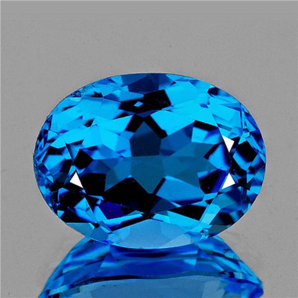 Natural Oval Swiss Blue Topaz [Flawless-VVS]