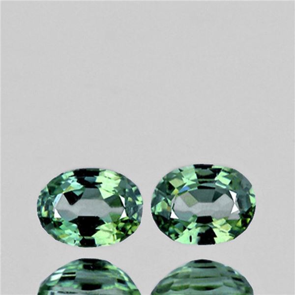 Natural Oval Green Sapphire Pair  [Flawless-VVS]