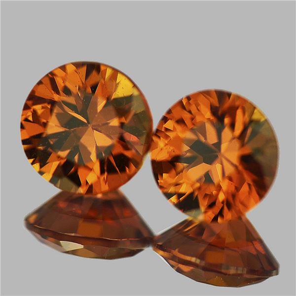 Natural Mandarin Orange Spessartite Garnet Pair{Flawless-VVS1}