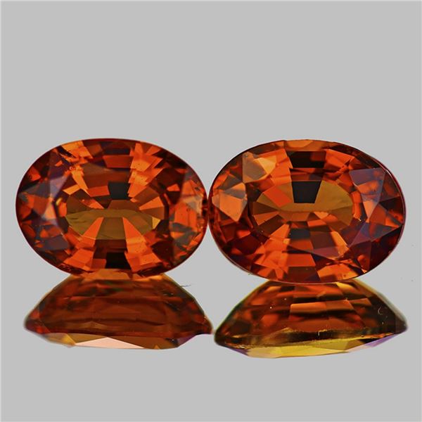 Natural Intense Orange Tourmaline Pair {Flawless-VVS1}