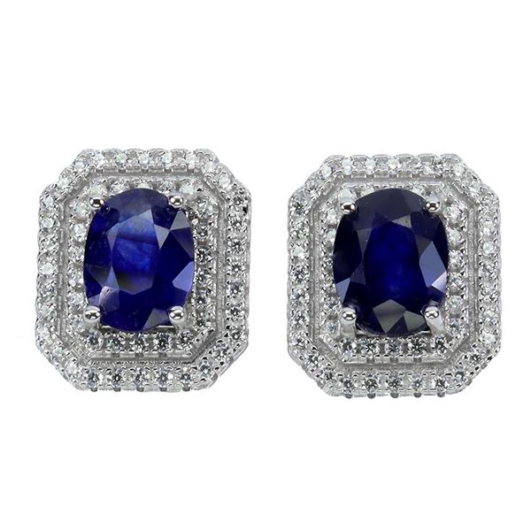 Natural Blue Sapphire Earrings