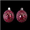 Image 1 : Natural Pigeon Blood Red Ruby Earrings