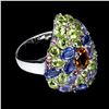 Image 1 : Natural Citrine Kyanite Peridot Ring