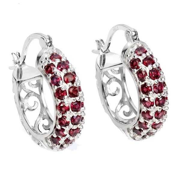 Natural Rhodolite Garnet Earrings