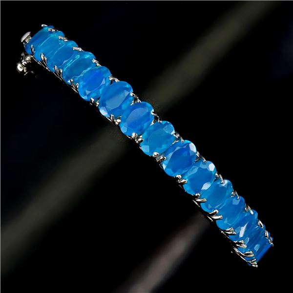 Natural Ehopian Blue Opal Bangle