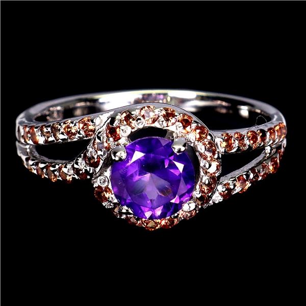 Natural Amethyst & Sapphire Ring