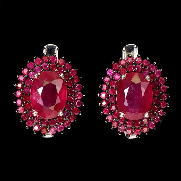 Natural Pigeon Blood Red Ruby Earrings