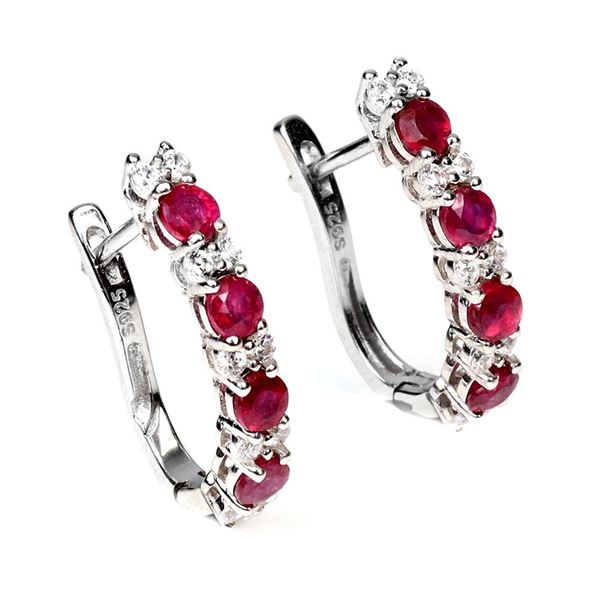 Natural Vivid Red Ruby Earrings