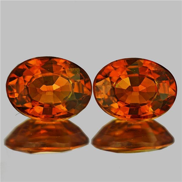 Natural Mandarin Orange Spessartite Garnet Pair - FL/VVS