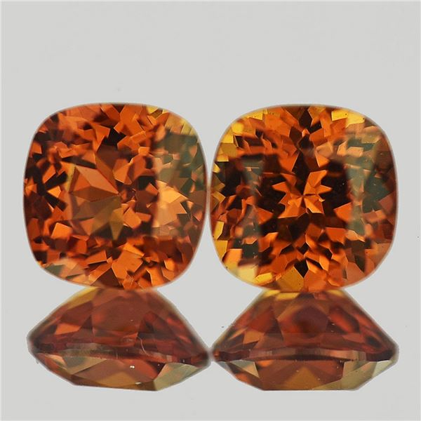 Natural Mandarin Orange Spessartite Garnet Pair - FL/VVS