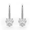 Gold & White Heart Diamond 7.25 Cts Earrings