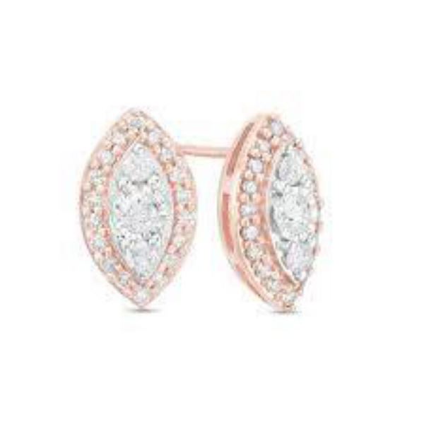Gold & Lab Marquise Diamond 5.00 Cts Earrings Studs