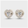 Image 1 : Gold & White Diamonds 4.10 Cts Hearts Ear Studs