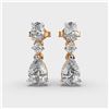 Image 1 : Gold & White Diamonds 5.15 Cts Drop Earrings