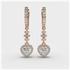 Image 1 : Gold & White Diamonds 5 Cts Hearts Drop EarRings